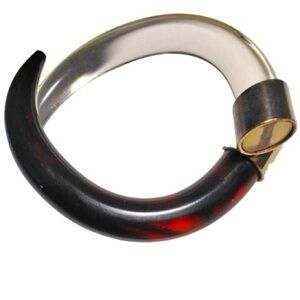 Alexis Bittar Tortoise and Clear Lucite Cuff Bangle